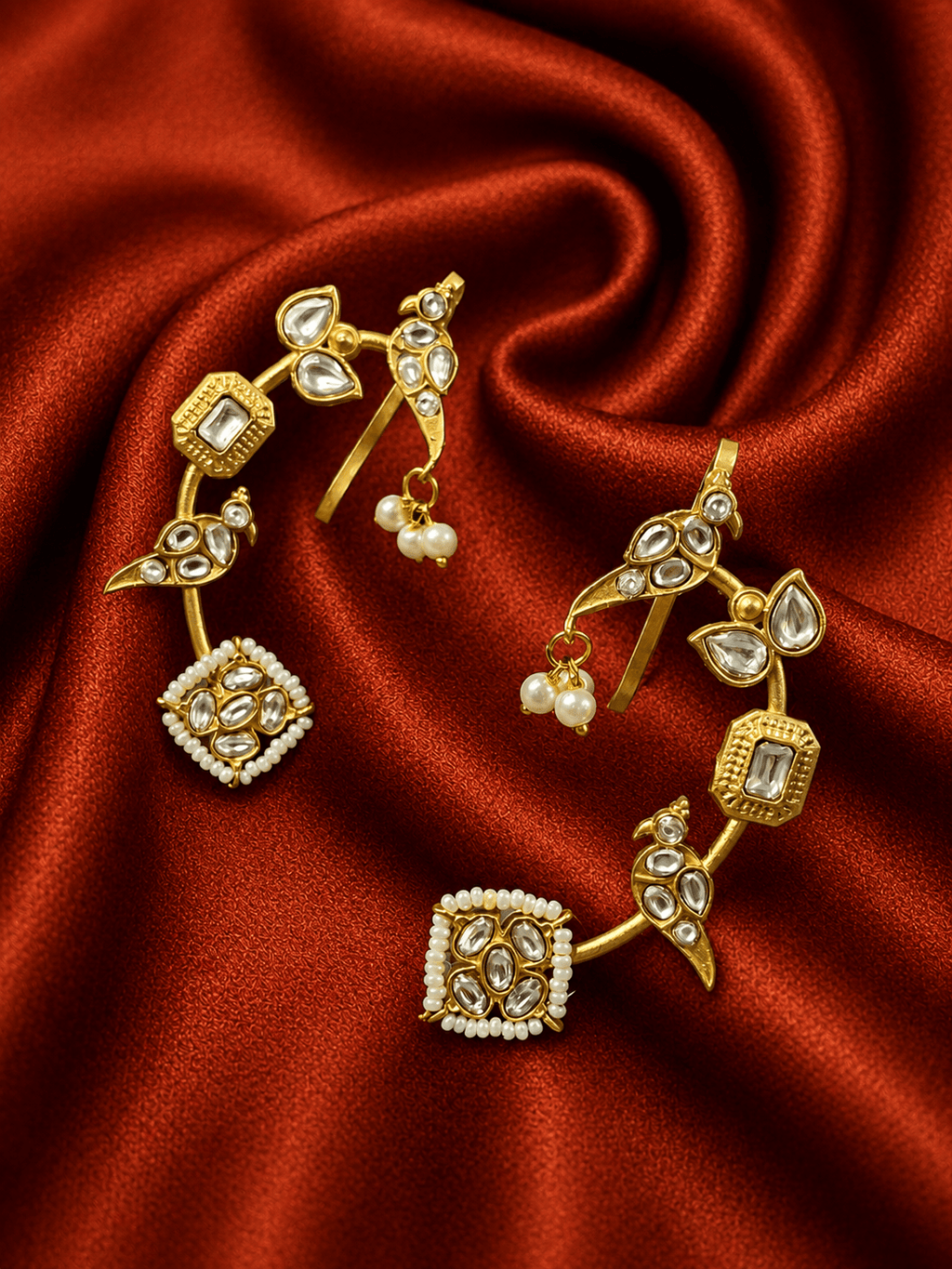 Rajasi Pachi Kundan Ear Cuff