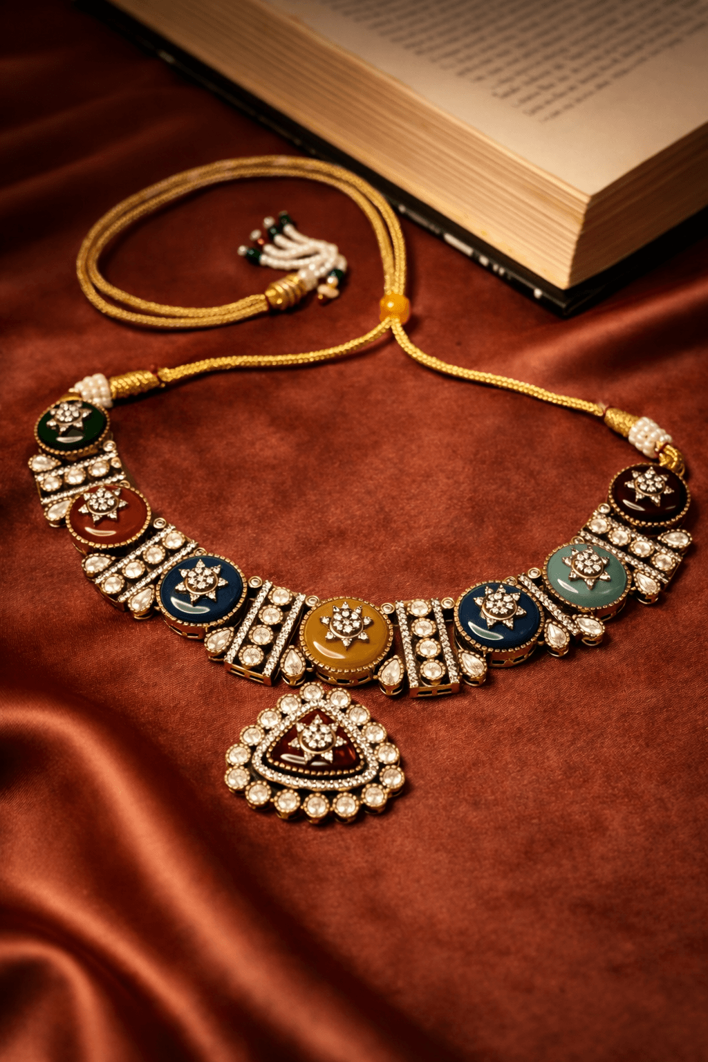 Rangoli Stone Statement Necklace Set