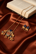 Nandi Stone Statement Long Necklace Set