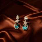 Aangan Stone Statement Necklace Set- Mint