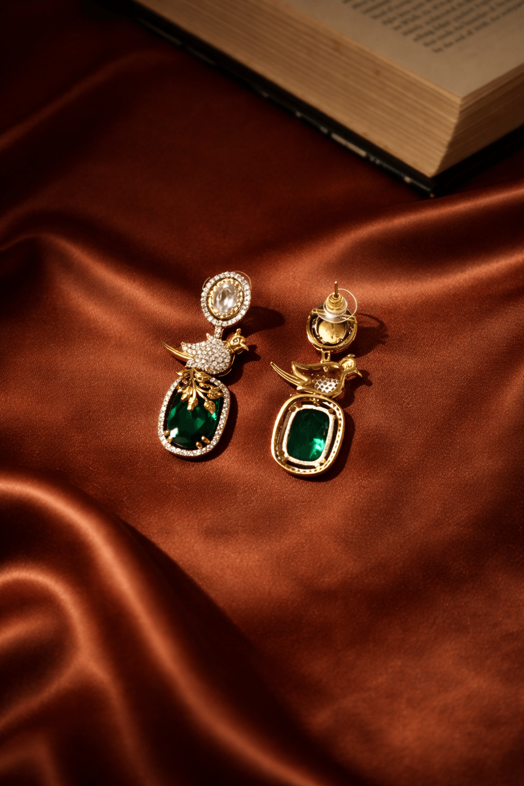 Aangan Stone Statement Necklace Set- Emerald