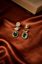 Aangan Stone Statement Necklace Set- Emerald