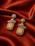 Peach Rafiq Stone Drop Earrings