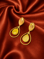 Yellow- Peach Aftab Stone statement Danglers