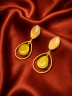 Yellow- Peach Aftab Stone statement Danglers