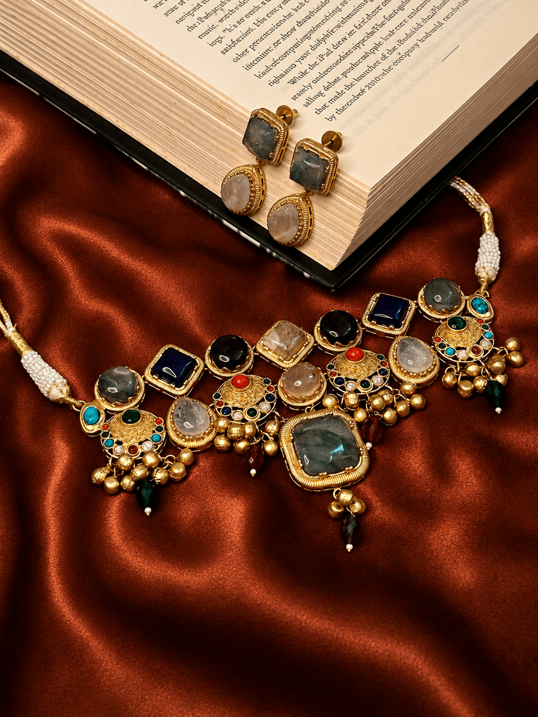 Zohra Stone Statement Choker Set