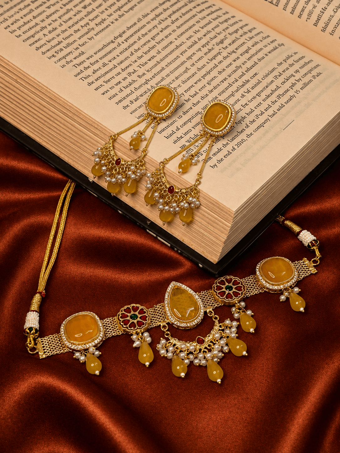 Nazakat Stone Statement Necklace Set