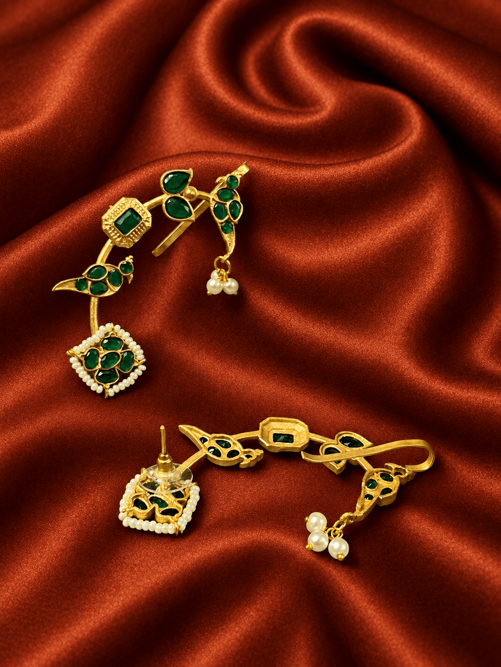 Rajasi Pachi Kundan Ear Cuff