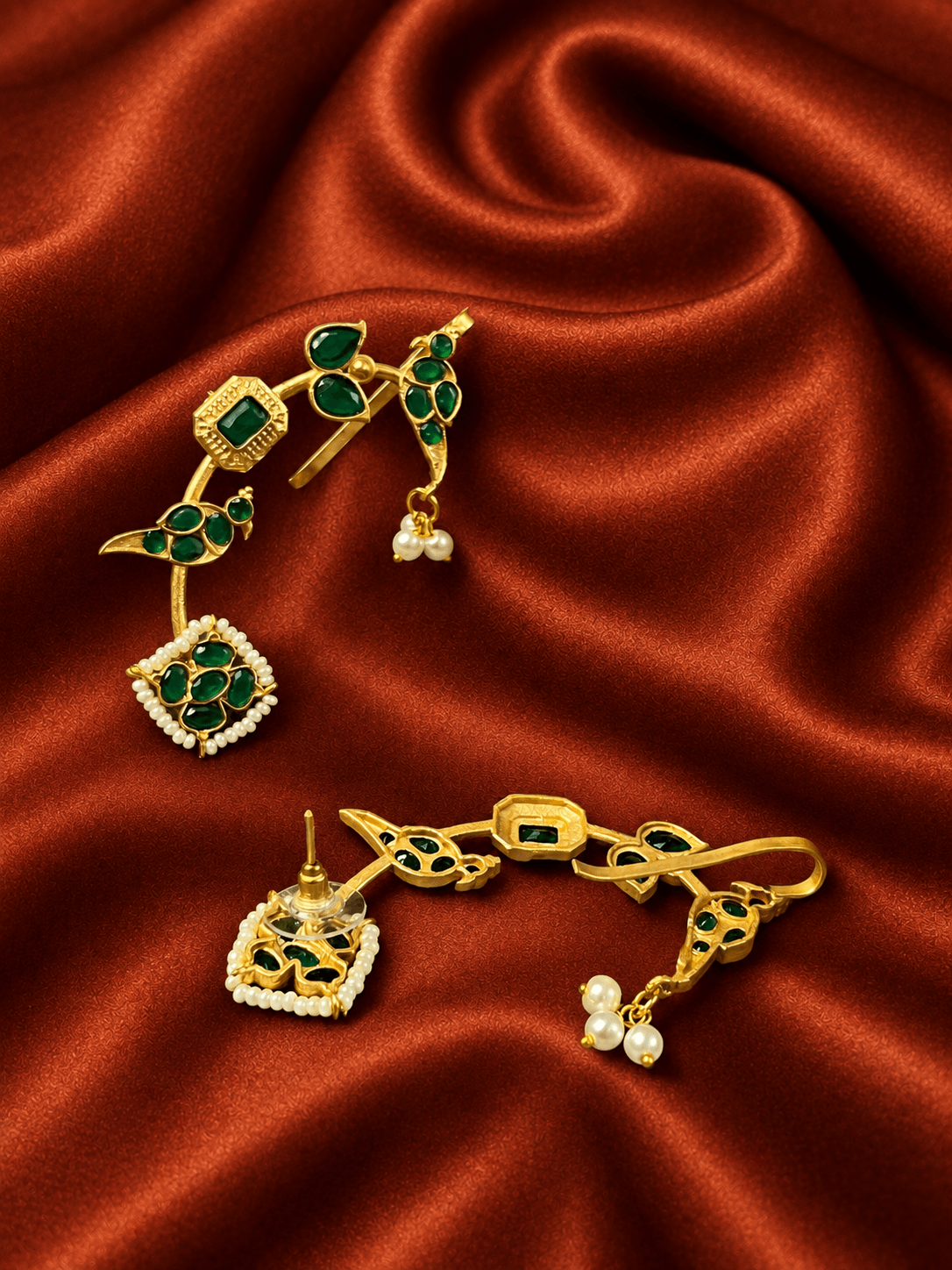 Rajasi Pachi Kundan Ear Cuff