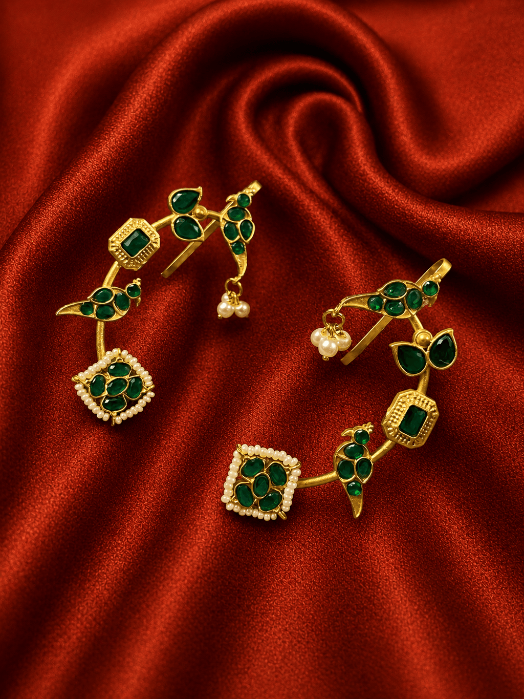 Rajasi Pachi Kundan Ear Cuff